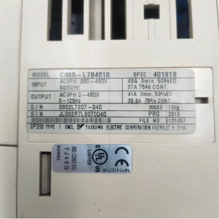 Yaskawa L7 Elevator Inverter CIMR-L7B4011 47P5 4015